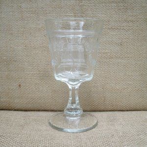 Antique Adams Glass Co EAPG Water Wine Glass Centennial Liberty Bell